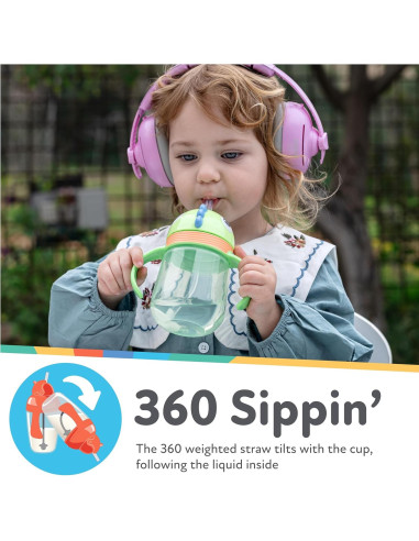 Taza Entrenadora Nuby Clik-It 240 ml Pajita 360 Dino