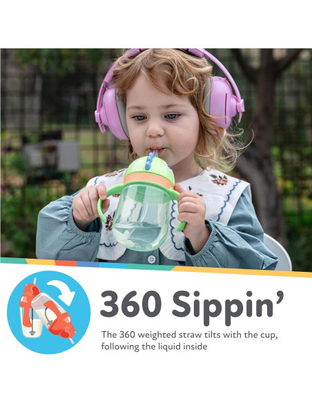 Taza Entrenadora Nuby Clik-It 240 ml Pajita 360 Dino