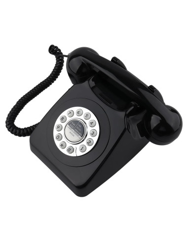 Teléfono Retro Clásico con Redial Negro - SIXDEFLY