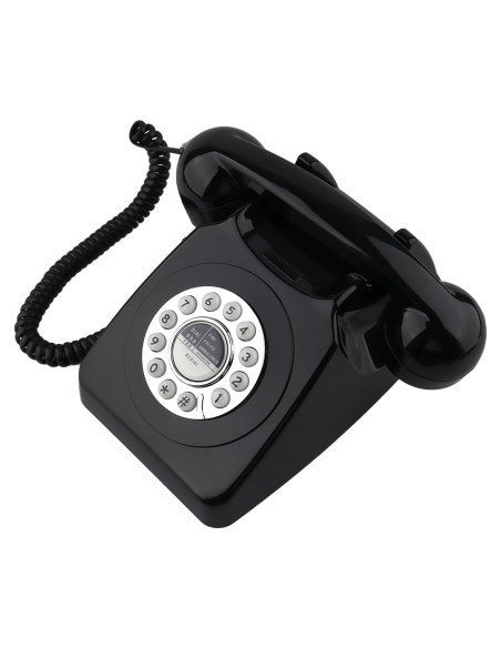 Teléfono Retro Clásico con Redial Negro - SIXDEFLY