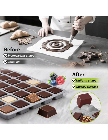 5 Moldes de Silicona Antiadherentes Superlong para Alimentos