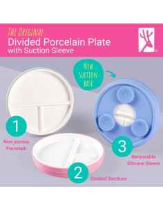 Platos Divididos de Porcelana Elk y Amigos 17 cm Antideslizante 2