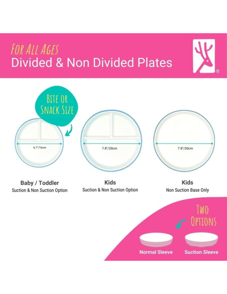 Platos Divididos de Porcelana Elk y Amigos 17 cm Antideslizante