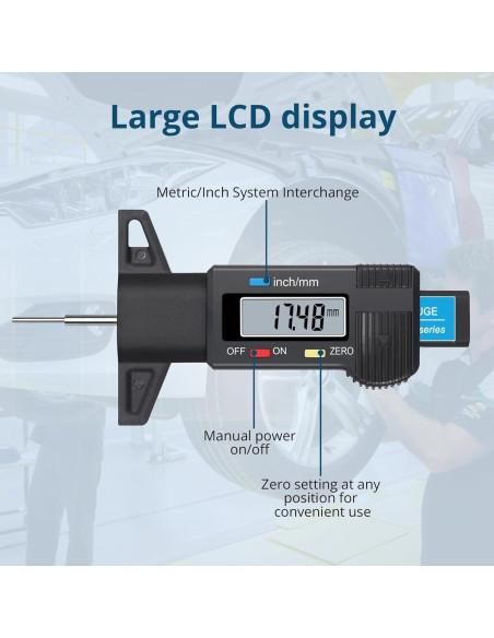 Calibrador Digital de Profundidad de Banda de Rodadura ALLmeter 0-25.4mm