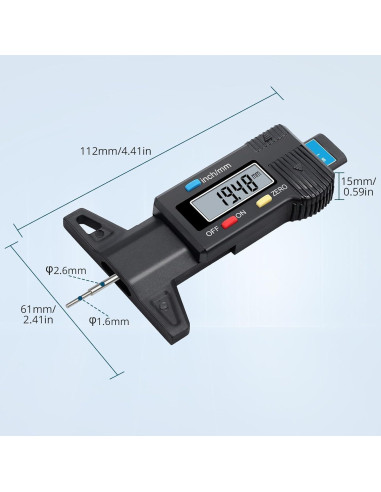 Calibrador Digital de Profundidad de Banda de Rodadura ALLmeter 0-25.4mm