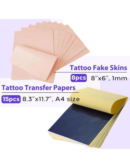 Kit de Práctica de Tatuaje Usiriy 23 Piezas con Piel y Papel Kit de Práctica de Tatuaje Usiriy 23 Piezas con Piel y Papel