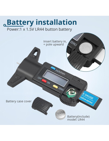 Calibrador Digital de Profundidad de Banda de Rodadura ALLmeter 0-25.4mm