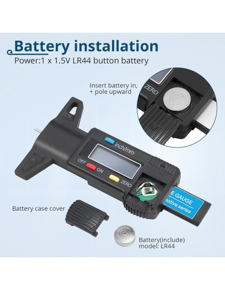 Calibrador Digital de Profundidad de Banda de Rodadura ALLmeter 0-25.4mm