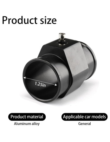 Adaptador de Manguera de Temperatura de Agua AICEL 32mm Negro