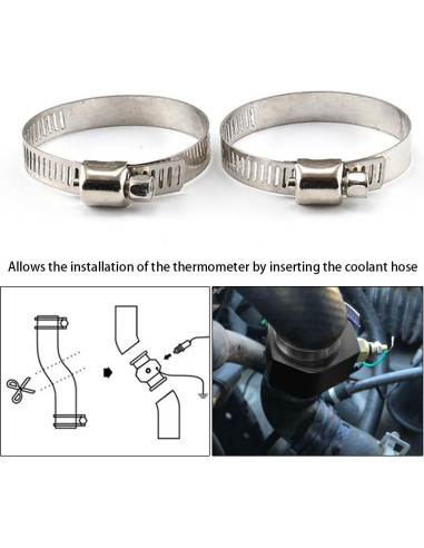 Adaptador de Manguera de Temperatura de Agua AICEL 32mm Negro