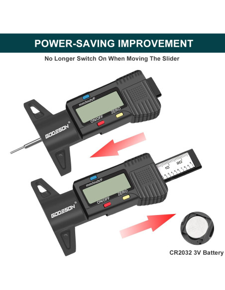 Medidor de Profundidad de Neumático Digital Godeson - 0-25mm