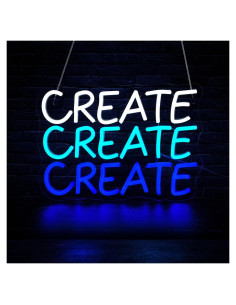 Letrero de Neón LED Qetibwk Corazón Azul 39x25 cm USB