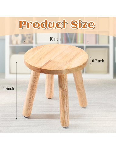 Taburete de Madera Wenqik 25.4 cm Redondo Multiusos
