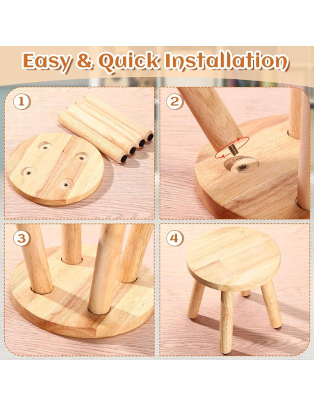 Taburete de Madera Wenqik 25.4 cm Redondo Multiusos