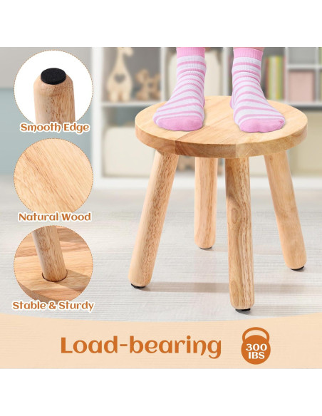 Taburete de Madera Wenqik 25.4 cm Redondo Multiusos