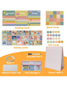 Horario Visual para Niños Yoink - 174 Tarjetas y Planificador 2