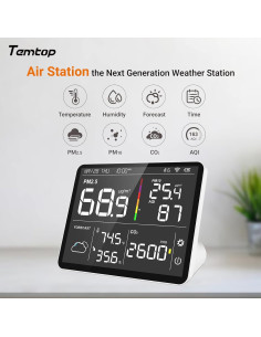 Monitor de Calidad del Aire Temtop M100 8-en-1 PM2.5 CO2 T&H 2