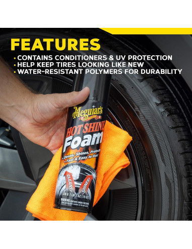 Espuma para Neumáticos Meguiar's Hot Shine 540 ml - Brillo Alto
