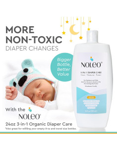Crema para Bebé 3-en-1 NOLEO 680 g - Limpiador y Protector 2