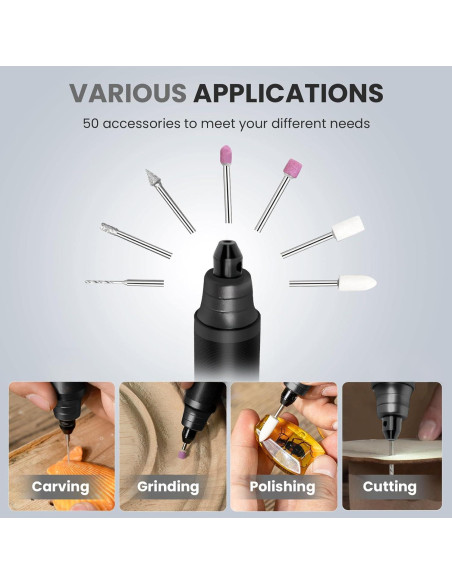 Bolígrafo Eléctrico de Grabado Tarlido 37000RPM Recargable USB