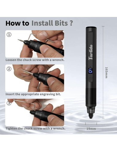 Bolígrafo Eléctrico de Grabado Tarlido 37000RPM Recargable USB