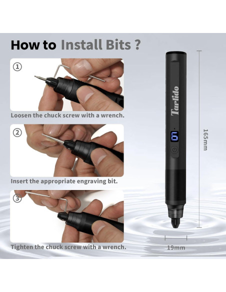 Bolígrafo Eléctrico de Grabado Tarlido 37000RPM Recargable USB