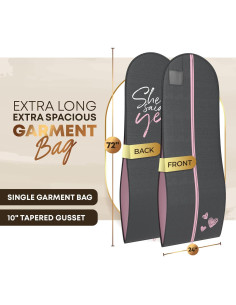 Bolsa de Vestido Tapered 183cm Rosa Tus Bolsas para Novia 2