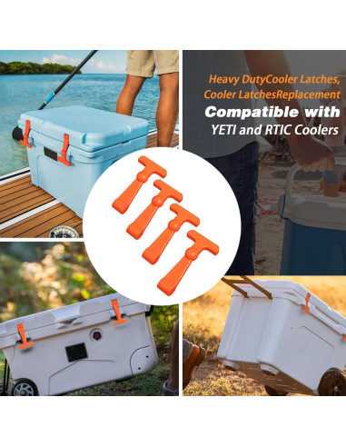 4 Pestillos de Refrigerador Ciuouient Alta Resistencia Naranja