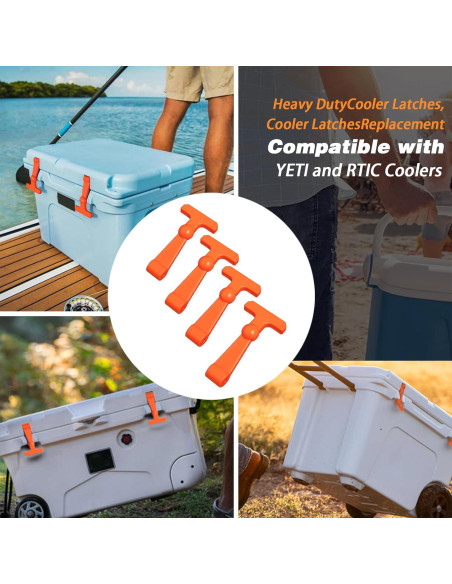 4 Pestillos de Refrigerador Ciuouient Alta Resistencia Naranja