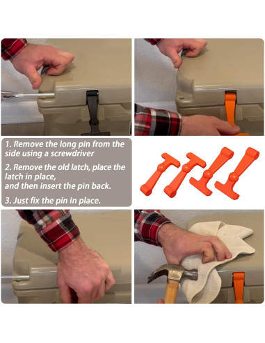 4 Pestillos de Refrigerador Ciuouient Alta Resistencia Naranja