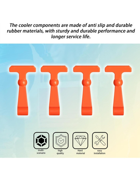 4 Pestillos de Refrigerador Ciuouient Alta Resistencia Naranja