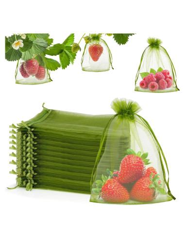 100 Bolsas de Protección de Frutas SythorYang 10x15 cm Verde