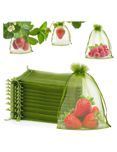 100 Bolsas de Protección de Frutas SythorYang 10x15 cm Verde
