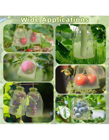 100 Bolsas de Protección de Frutas SythorYang 10x15 cm Verde