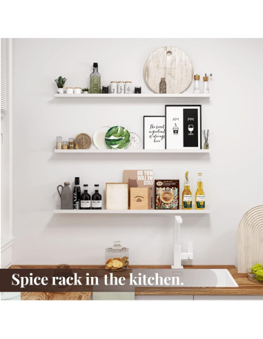 Set de 3 Estanterías Flotantes LAPTAIN 91 cm Blancas