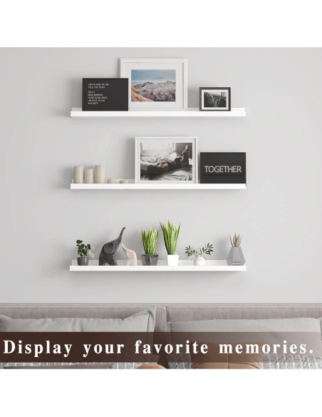 Set de 3 Estanterías Flotantes LAPTAIN 91 cm Blancas Set de 3 Estanterías Flotantes LAPTAIN 91 cm Blancas