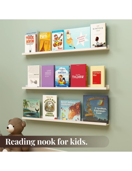 Set de 3 Estanterías Flotantes LAPTAIN 91 cm Blancas Set de 3 Estanterías Flotantes LAPTAIN 91 cm Blancas