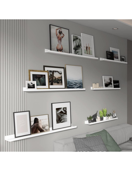 Set de 3 Estanterías Flotantes LAPTAIN 91 cm Blancas Set de 3 Estanterías Flotantes LAPTAIN 91 cm Blancas