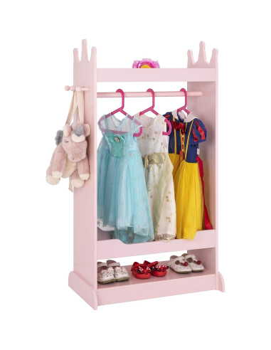 Armario de Disfraces para Niños UTEX Rosa con Espejo 62.3x38x115 cm