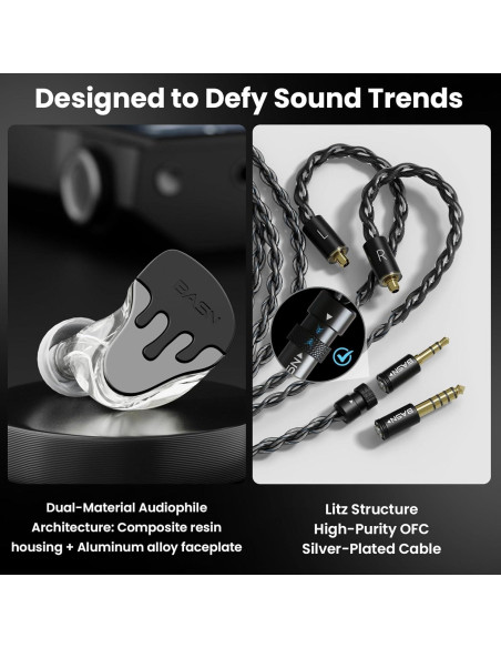 Auriculares In-Ear BASN BmasterX Pro 6 Controladores Sonido Claro