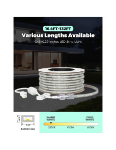 Tira de Luz LED GZBtech 5M 2800K IP65 Impermeable 2