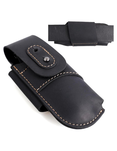Funda de Cuchillo de Cuero Topstache EDC Horizontal Negra