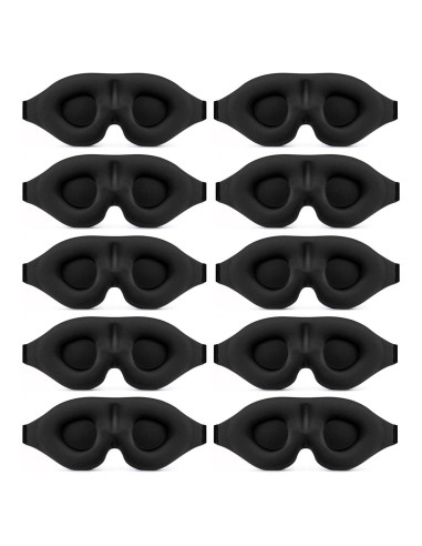 Paquete de 10 Máscaras para Dormir QISEQIRO 3D Suaves