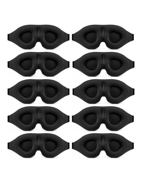 Paquete de 10 Máscaras para Dormir QISEQIRO 3D Suaves