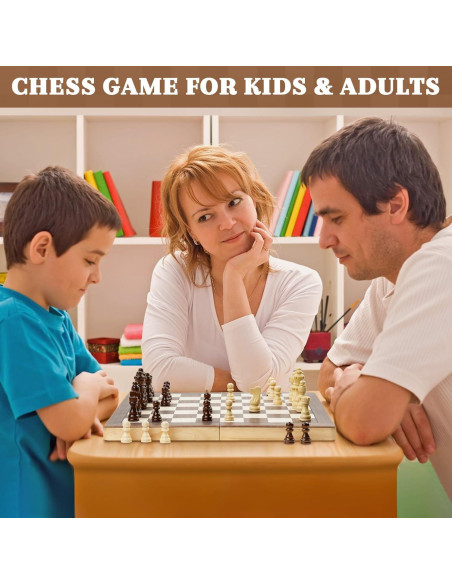 Juego de Ajedrez Magnético de Madera GLZM 38.1 cm Plegable