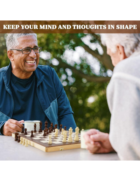 Juego de Ajedrez Magnético de Madera GLZM 38.1 cm Plegable
