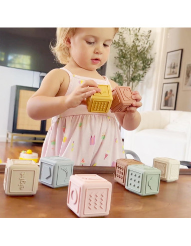 Bloques Apilables de Silicona YIVEKO 8 PCS para Bebés 6M+