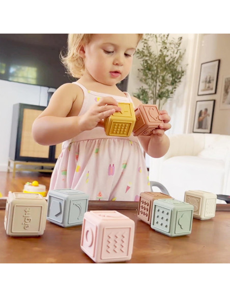 Bloques Apilables de Silicona YIVEKO 8 PCS para Bebés 6M+