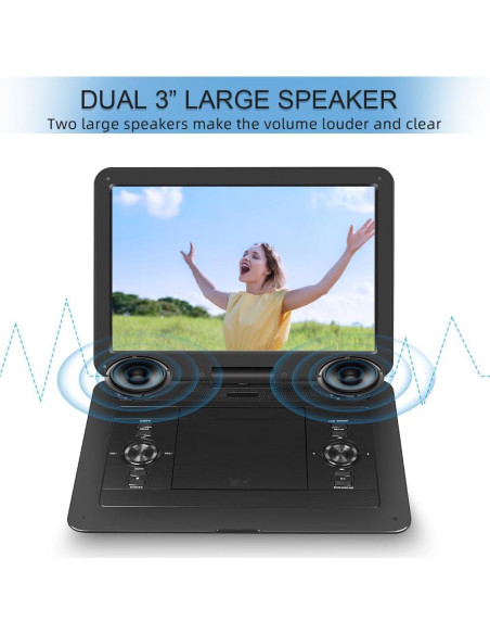 Reproductor de DVD Portátil HotHat 15.6" HD Batería 5000mAh