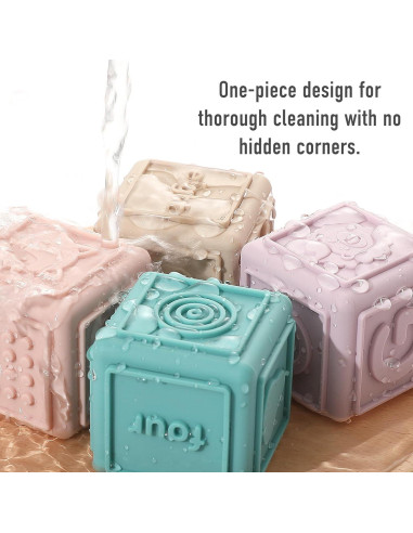 Bloques Apilables de Silicona YIVEKO 8 PCS para Bebés 6M+